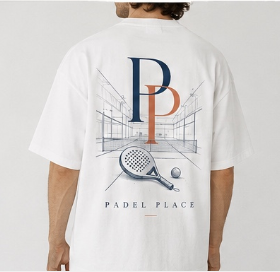 PADEL PLACE Backprint-Design mit Court-Motiv